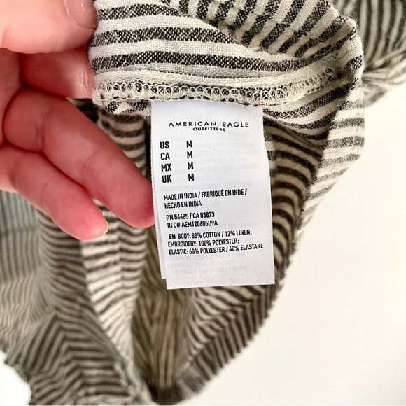 American Eagle Sleeveless Linen/Cotton Blend Embroidered Romper - Picture 6 of 6